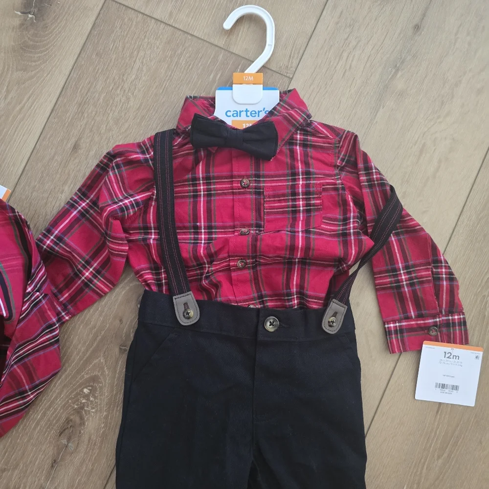 Christman Holiday Twins Twin Matching Outfits 12 Months 12 Month 12mo